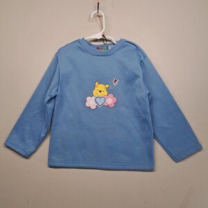 Vintage Disney Pooh Sweater 6 Months Sweatshirt Winnie Y2K Blue Embroidered